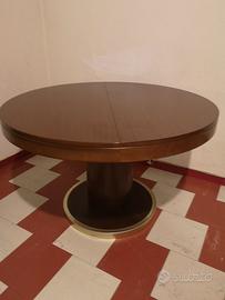 Tavolo tondo apribil impiallacciato noce Tanganika