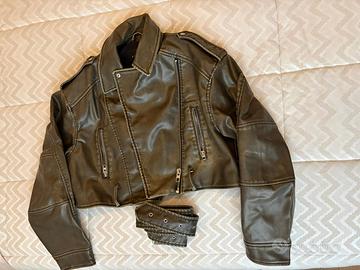 Giacca di pelle verde zara