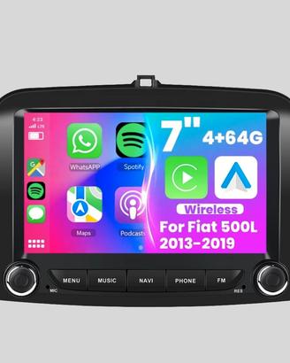 Fiat 500L –  7” Carplay Android auto wireless