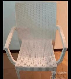 Sei sedie da giardino  con braccioli 