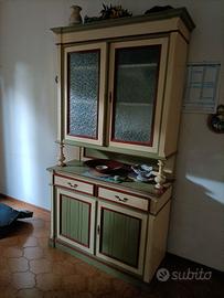 Credenza vintage con vetrina e chiavi originali