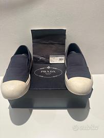 Slipon PRADA in gabardine blu – Taglia 7.5 (42)