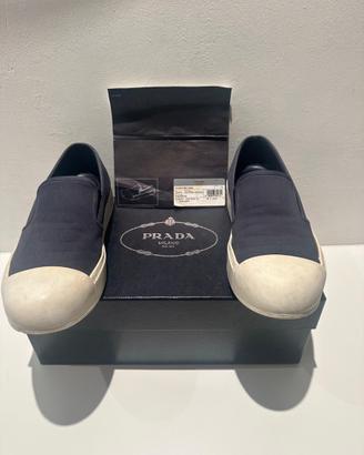 Slipon PRADA in gabardine blu – Taglia 7.5 (42)