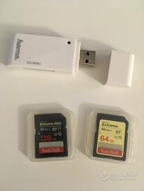 2 Schede SanDisk + lettore scheda USB