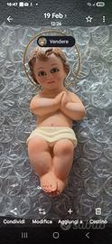 Statua Gesù Bambino in gesso 18 cm con occhi in ve