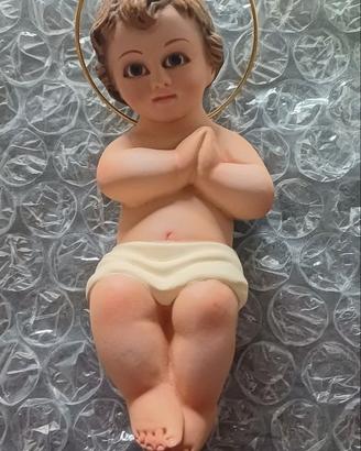 Statua Gesù Bambino in gesso 18 cm con occhi in ve