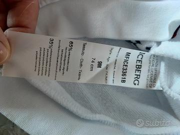 felpa Iceberg tg.9-12 mesi 74cm con cartellino 