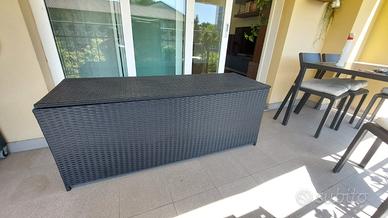 Baule da Giardino 150x50x60 cm in Polyrattan