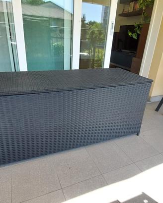 Baule da Giardino 150x50x60 cm in Polyrattan