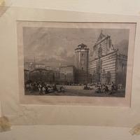 Incisione "Piazza del Duomo Messina" - '800 Londra