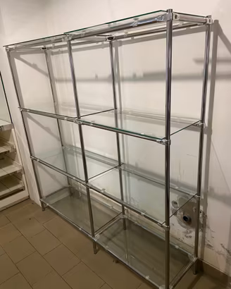 Espositore acciaio e vetro per casa negozi uffici