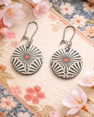 orecchini decoupage carta origami giapponese 