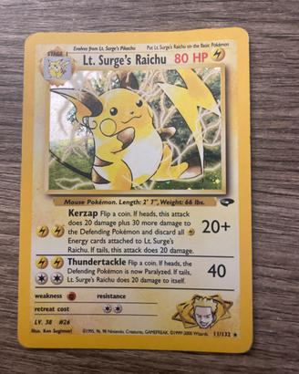 Pokémon Lt. Surge’s Raichu 11/132 Olografica