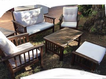 Set per esterno / giardino in robusto legno