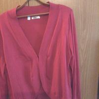 Cardigan donna curvy rosso ciliegia