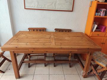 Tavolo legno massello allungabile (da 165 a 250 cm