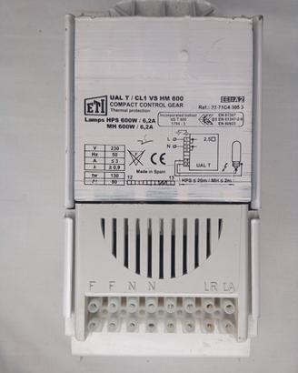 Ballast ETI 600W per lampade HPS/MH – Alimentatore