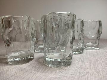 6 bicchieri Brancamenta effetto ghiaccio vintage