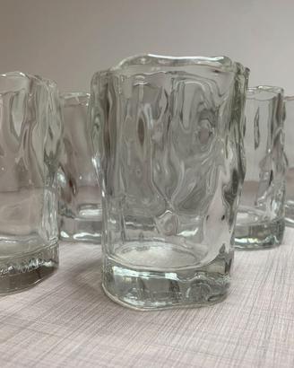 6 bicchieri Brancamenta effetto ghiaccio vintage