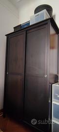 Armadio ante scorrevoli nero/marrone 