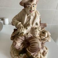 Statua uomo anziano in ceramica vintage