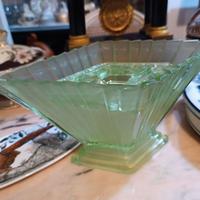 Vaso fiori verde brillante art decò 