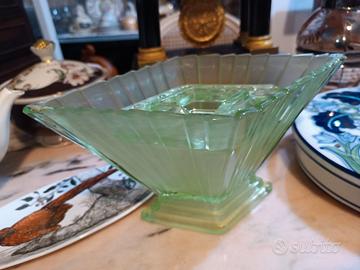 Vaso fiori verde brillante art decò 