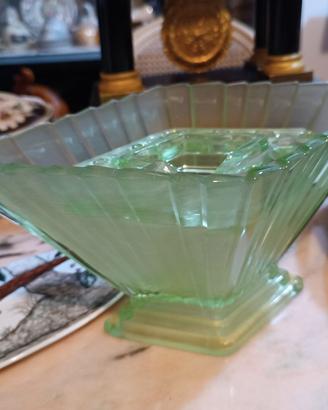 Vaso fiori verde brillante art decò 