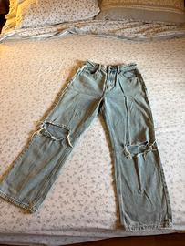 Jeans Lokita Milano Wide Leg strappati S/40 - Blu