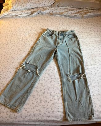 Jeans Lokita Milano Wide Leg strappati S/40 - Blu