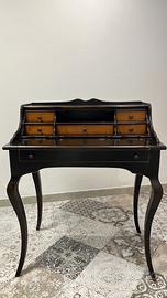 Scrittoio Shabby laccato nero consumato/naturale