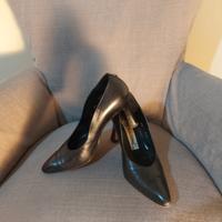 décolleté in pelle nera tacco 8cm