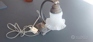 Lampada Liberty da scrivania in Bronzo
