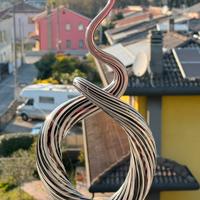 Scultura nodo d’amore in vetro di murano