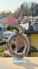 Scultura nodo d’amore in vetro di murano