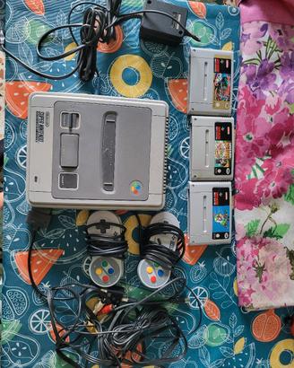 super nintendo con tre giochi