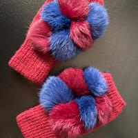 Guanti senza dita (mitena) bordeaux-blu - Stefanel