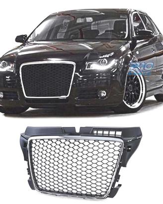 GRIGLIA AUDI A3 8P 08-12 LOOK RS3 NERO CROMATO