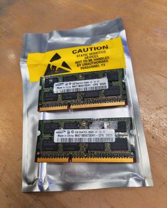 4GB RAM Samsung 2x2GB per laptop SODIMM DDR3