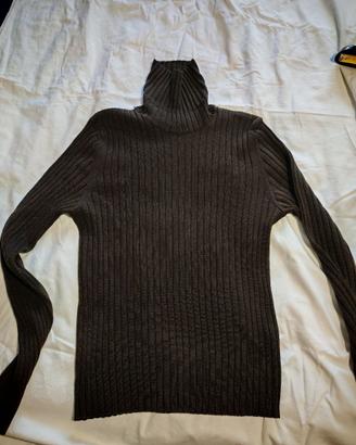 Maglia Dolcevita Uomo Marrone Testa di Moro Lana