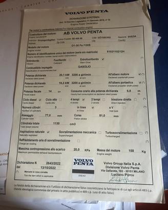 Motore entrobordo per Barca a vela