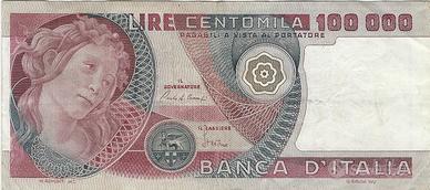 Repubblica Italiana - 100.000 lire Botticelli