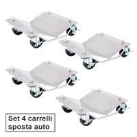 Set Carrelli sposta auto sottoruota per box garage