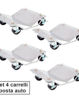 Set Carrelli sposta auto sottoruota per box garage