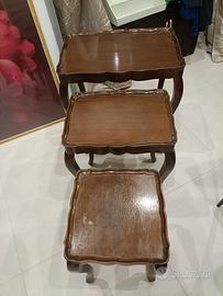 Tris tavolini legno