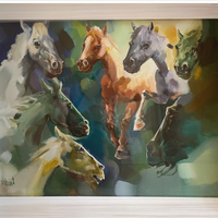 QUADRO OLIO SU TELA Amar Cheriet – Cavalli