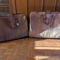 Set valigie vintage in vera pelle "The Trapper"