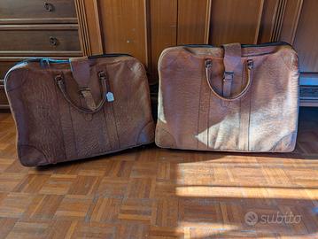 Set valigie vintage in vera pelle "The Trapper"