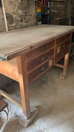 Tavolo/banco da lavoro antico stile industriale
