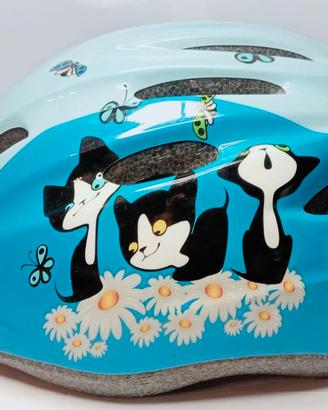 Caschetto Bimbo/Bimba Gatto e Farfalle Azzurro